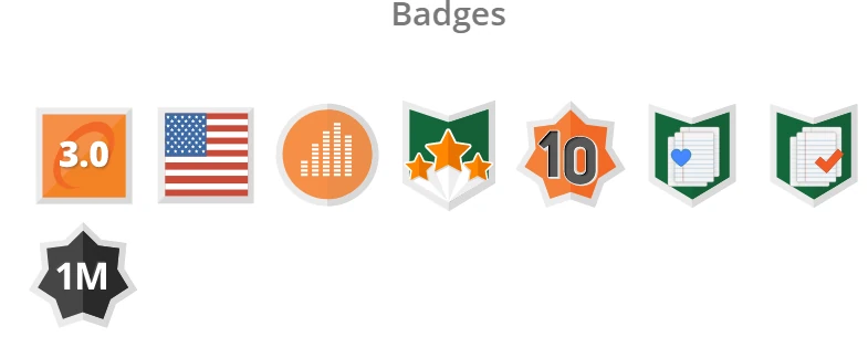 Spiceworks community badges earned by Jeremy Benisek, including a 10 badge and a 1M badge.